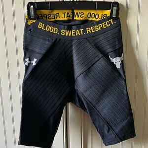 under armour men's project rock compression shorts training black